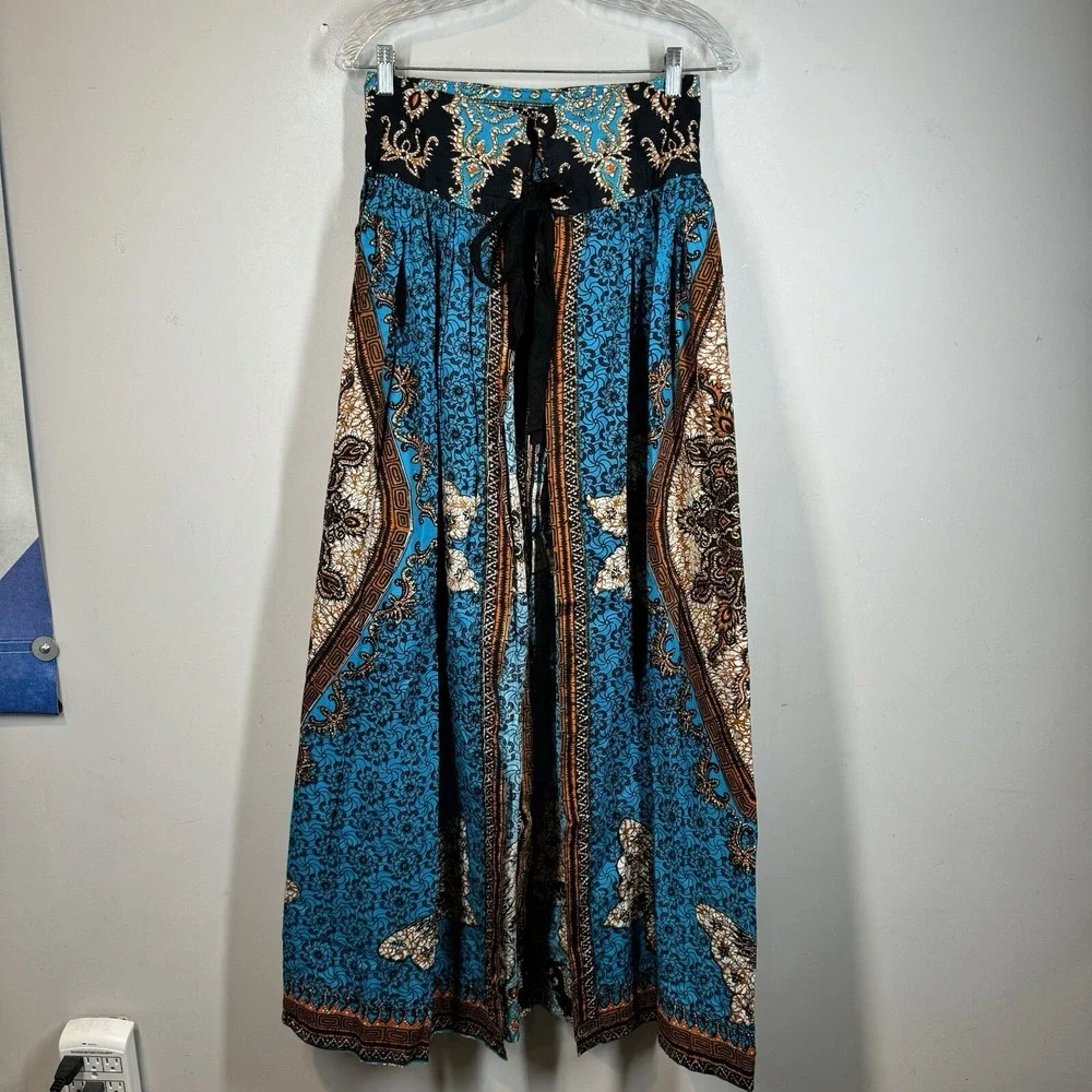 Apron Maxi Tie Smocked Festival Boho Butterfly Prairie Cottage Core Hippie VTG
